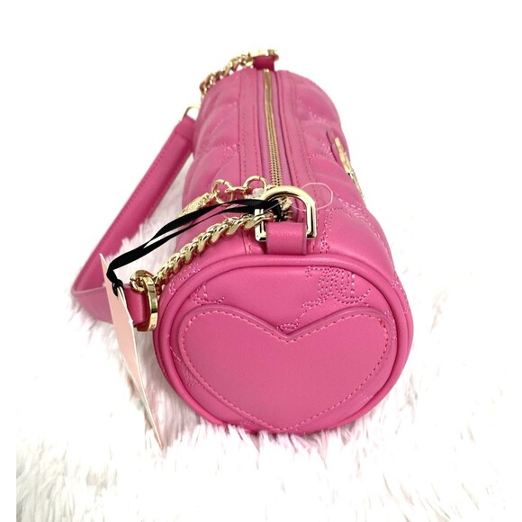 Juicy Couture Bag Pink Rhinestone Logo Barrel Shoulder Bag Handbag Purse - Picture 6 of 12